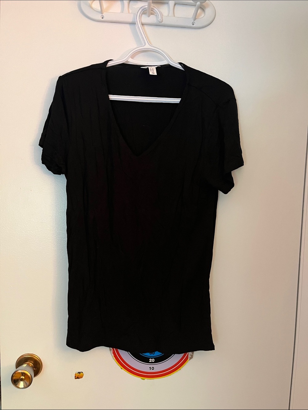 Women's Black V-Neck Short Sleeve maternity/nursing Top